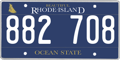RI license plate 882708