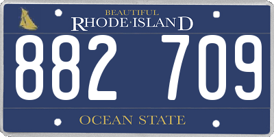 RI license plate 882709