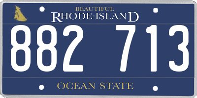 RI license plate 882713