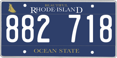 RI license plate 882718