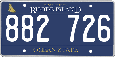 RI license plate 882726