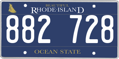 RI license plate 882728
