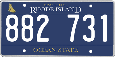 RI license plate 882731