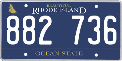 RI license plate 882736
