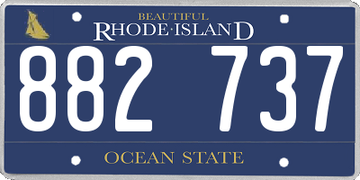 RI license plate 882737
