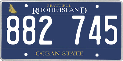 RI license plate 882745