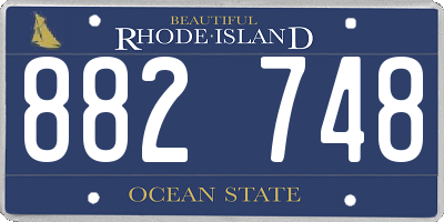 RI license plate 882748