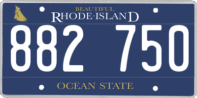 RI license plate 882750