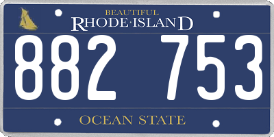 RI license plate 882753