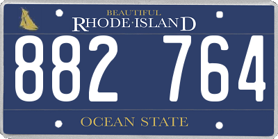 RI license plate 882764