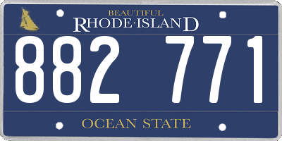 RI license plate 882771