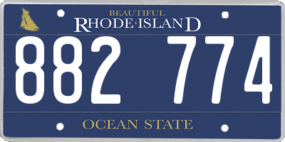 RI license plate 882774