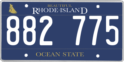 RI license plate 882775