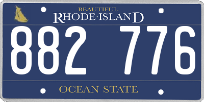 RI license plate 882776