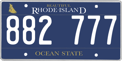 RI license plate 882777