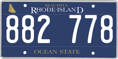 RI license plate 882778