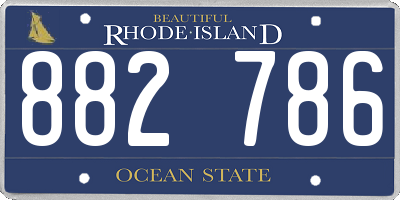 RI license plate 882786