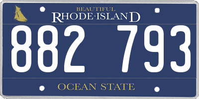 RI license plate 882793