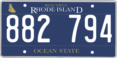 RI license plate 882794