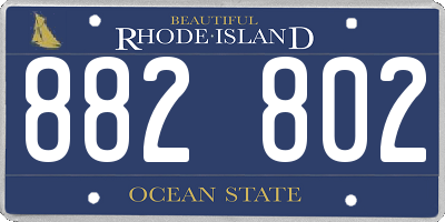 RI license plate 882802