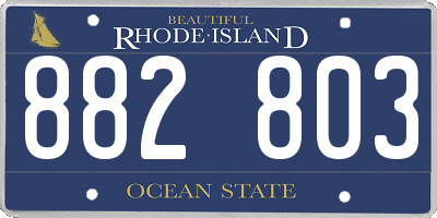 RI license plate 882803