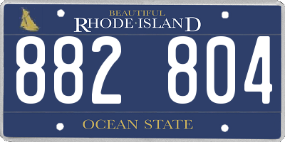 RI license plate 882804
