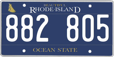 RI license plate 882805