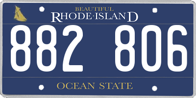 RI license plate 882806