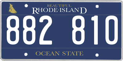 RI license plate 882810