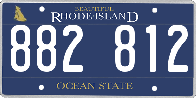 RI license plate 882812