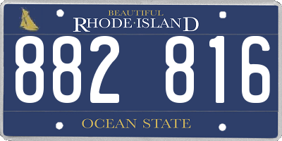 RI license plate 882816