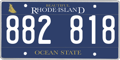 RI license plate 882818