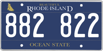 RI license plate 882822