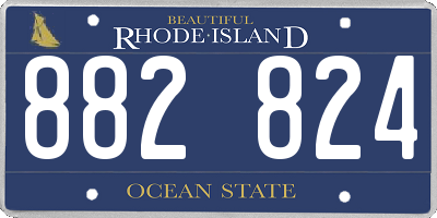 RI license plate 882824