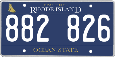 RI license plate 882826