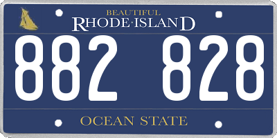 RI license plate 882828