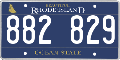 RI license plate 882829