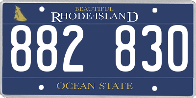 RI license plate 882830