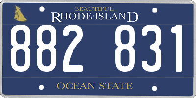 RI license plate 882831