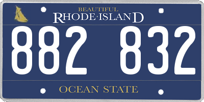 RI license plate 882832