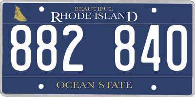 RI license plate 882840