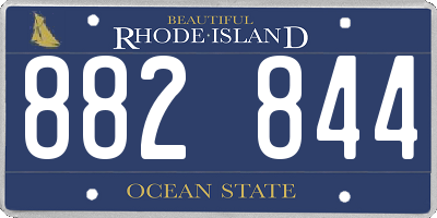 RI license plate 882844