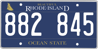 RI license plate 882845