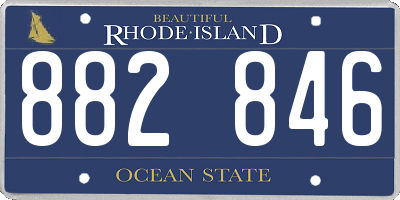 RI license plate 882846