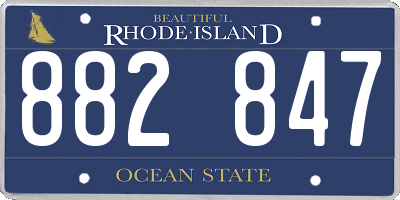 RI license plate 882847