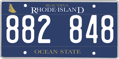 RI license plate 882848