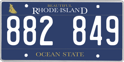 RI license plate 882849