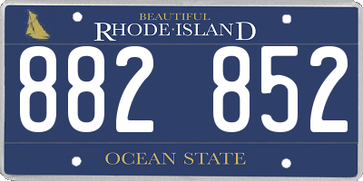 RI license plate 882852