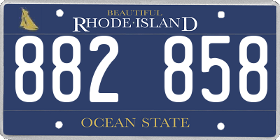 RI license plate 882858