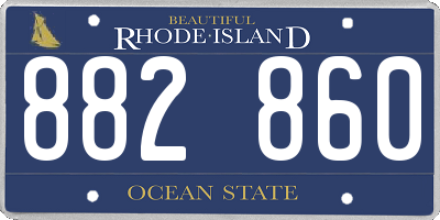 RI license plate 882860